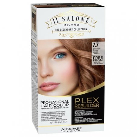 Il Salone Milano Plex Rebuilder Permanent Hair Color Cream 7.7 Cinnamon Blonde Professional Hair Dye Kit