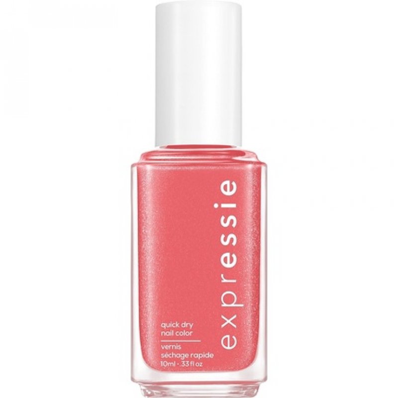 Essie Expressie Nail Polish Quick Dry Formula Vegan Angled Brush Pink Shimmer Nail Varnish 30 Trend and Snap 10ml