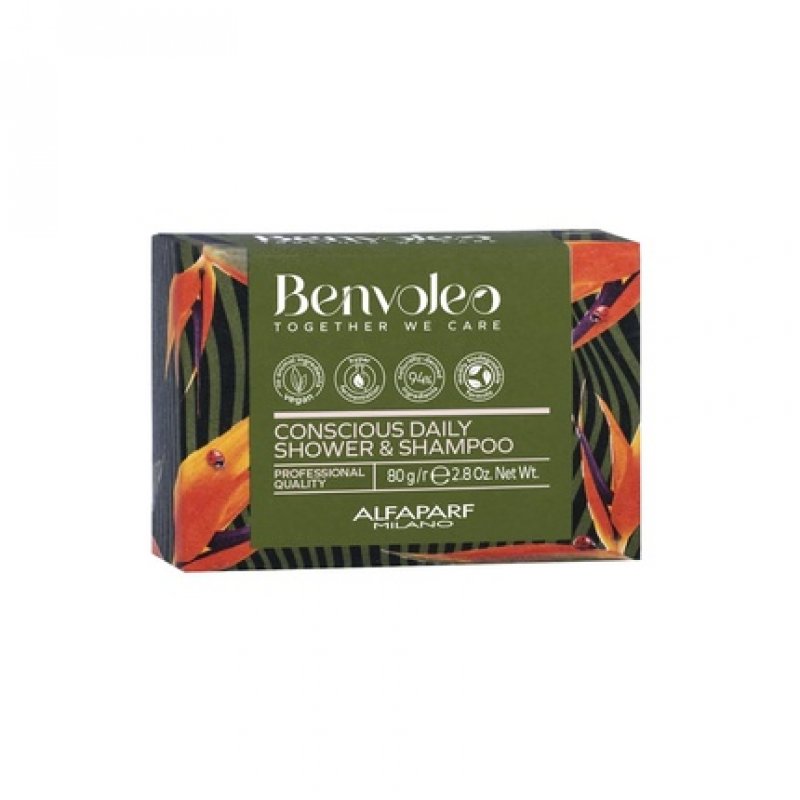 Alfaparf Milano Benvoleo Conscious Daily Shower and Shampoo Bar for All Hair Types 2.8 Oz