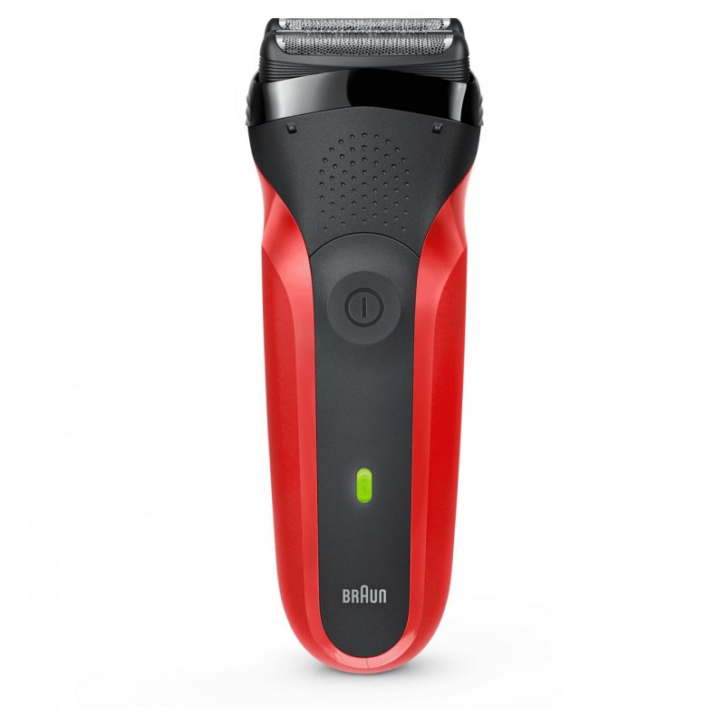 Braun 300S Electric Shaver - Black Red