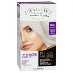 Il Salone Milano Plex Rebuilder Yellow Remover for Blonde Grey White Natural or Colored Hair Professional Hair Dye Kit