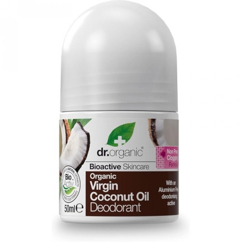 Dr Organic Organic Virgin Coconut Oil Deodorant Natural Vegan Cruelty Free Paraben & SLS Free Aluminium Free 50ml