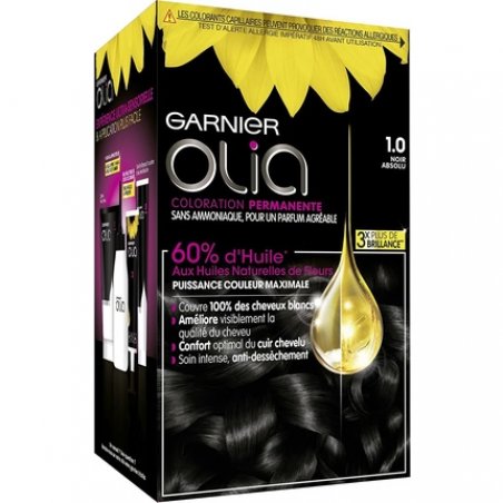 Garnier Olia Ammonia Free Permanent Oil Dye Absolute Black Noir Absolu