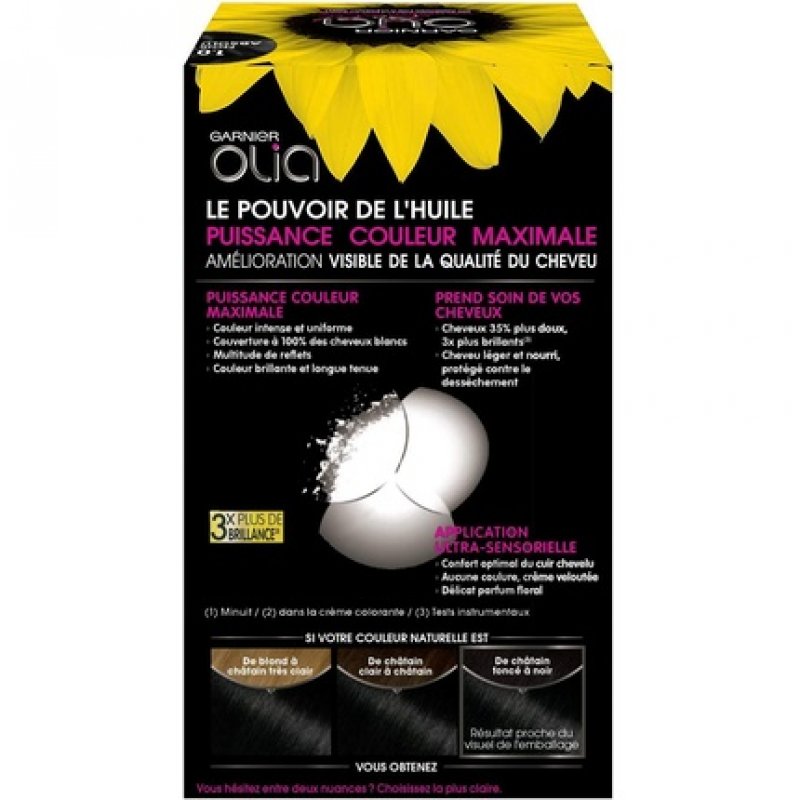 Garnier Olia Ammonia Free Permanent Oil Dye Absolute Black Noir Absolu