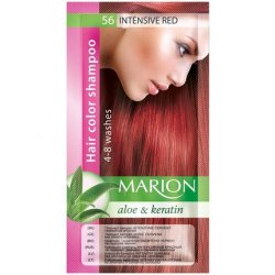 Marion Hair Dye Shampoo in Bag Semi-Permanent Color with Aloe and Keratin 56 Intensive Red