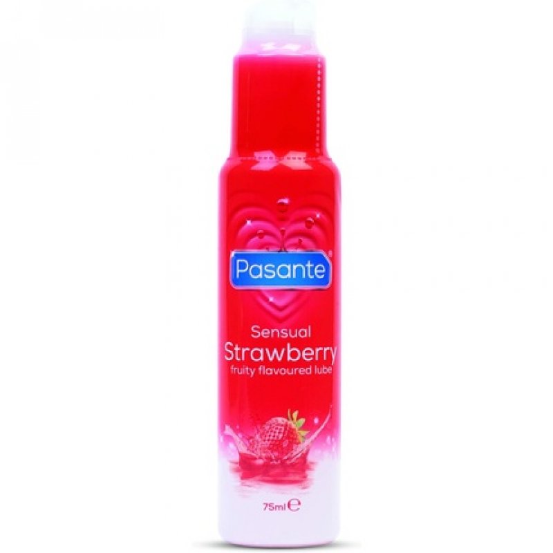 Pasante Sensual Strawberry Lube 75ml - Long-lasting, Non-sticky, Paraben-free - Condom-friendly