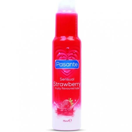 Pasante Sensual Strawberry Lube 75ml - Long-lasting, Non-sticky, Paraben-free - Condom-friendly