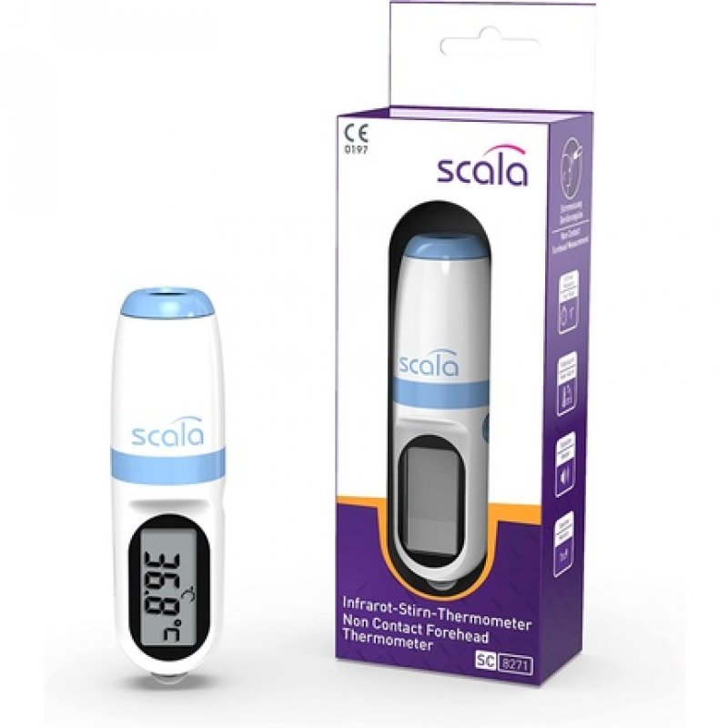 Scala Non-Contact Infrared Forehead Thermometer SC 8271 for Adults Kids and Babies