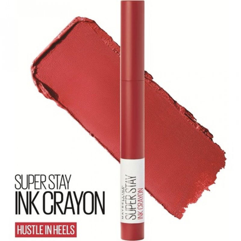 Maybelline Superstay Matte Ink Crayon Longlasting Red Lipstick with Precision Applicator 45 Hustle In Heels 1 Count