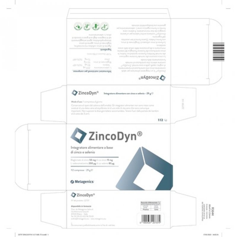 Metagenics Zincodyn Dietary Supplement Zinc and Selenium 112 Tablets