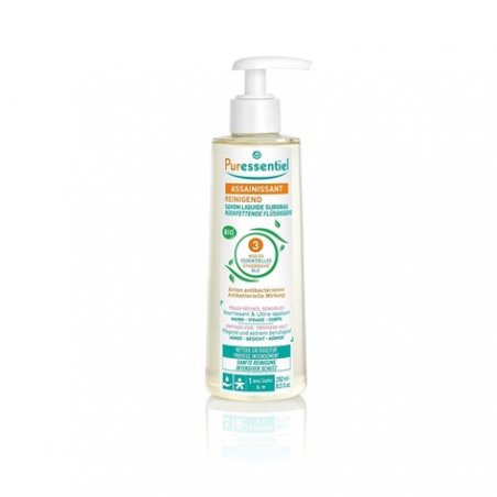 Puressentiel Cleansing and Nourishing Liquid Soap with 3 Organic Essential Oils for Face, Hands, and Body 250ml