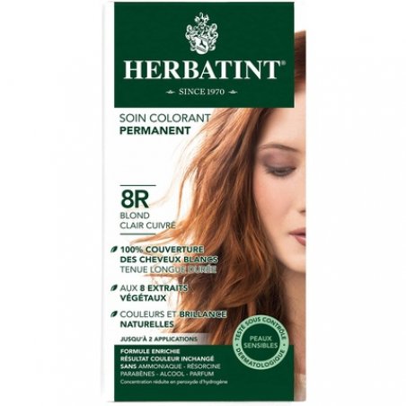 Herbatint Permanent Dye Care of 5 Plant Extracts 150ml 8R Light Blonde Copper