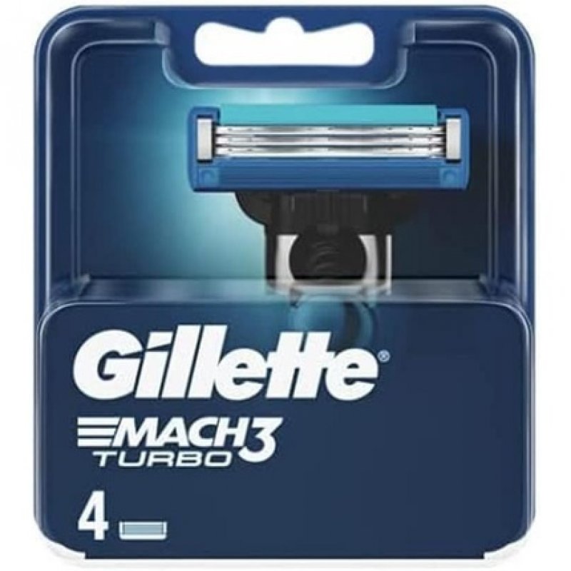 Gillette Mach3 Turbo Replacement Blades for Men's Razor