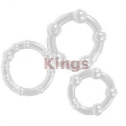 Stay Hard Beaded Teasing Tickler Erection Penis Ring Impotence Aid Sex Aid - Pack of 3