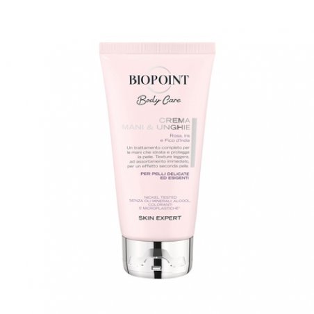 Biopoint Hand and Nail Cream Enriched with Prickly Pear and Rose Moisturizes and Protects Immediate Absorption 75ml