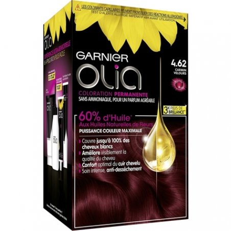 Garnier Olia Permanent Hair Dye Ammonia-Free Natural Flower Oils 4.62 Crimson Velvet