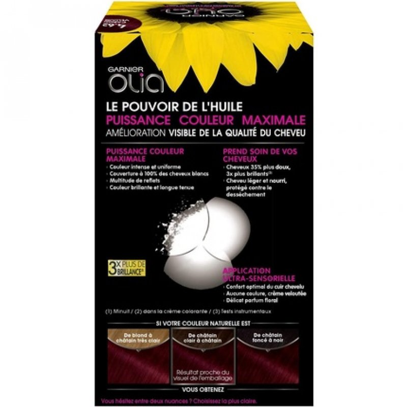 Garnier Olia Permanent Hair Dye Ammonia-Free Natural Flower Oils 4.62 Crimson Velvet