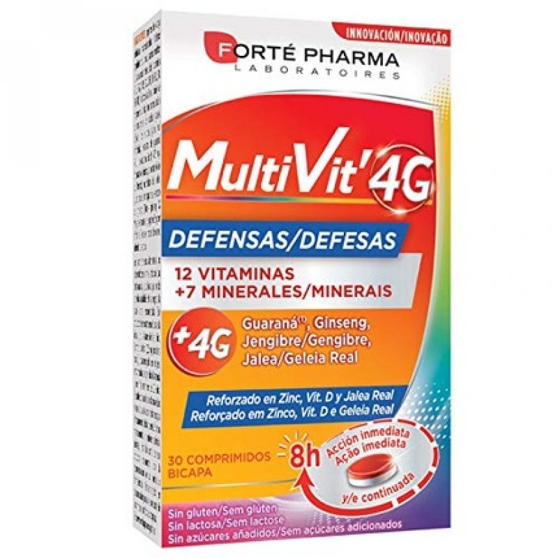 Multivit 4G Defensas 30 Tablets