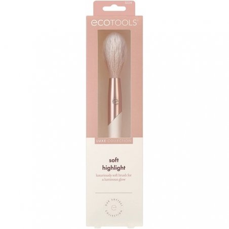 EcoTools Luxe Soft Highlighter Makeup Face Powder Brush Luminous Glow Pink