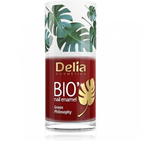 Delia Cosmetics Bio Green Nail Polish RED Vegan Friendly Perfect Opacity and Shine Easy and Fast Application Natural