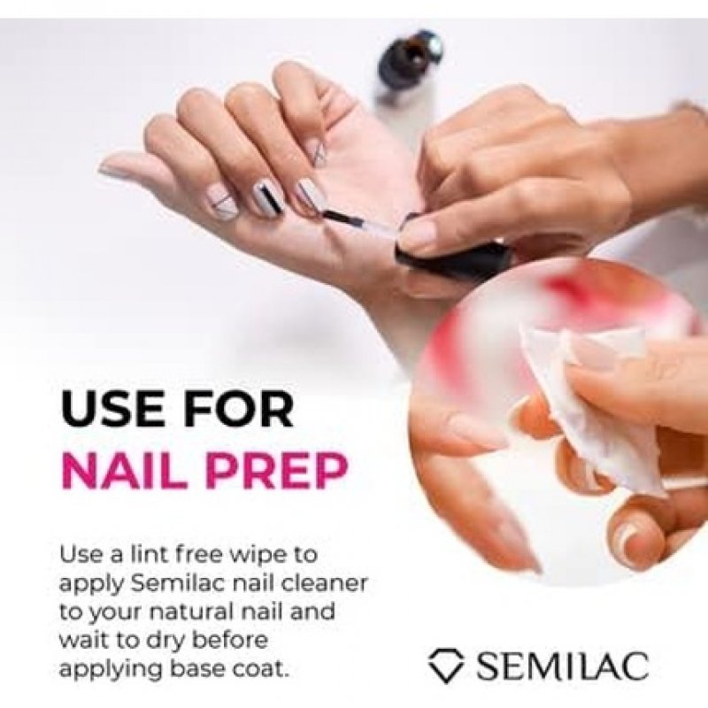 Semilac Nail Cleaner Residue Remover 500ml - Multi-Purpose Isopropanol Hybrid Nail Polish Remover for Nail Plates and