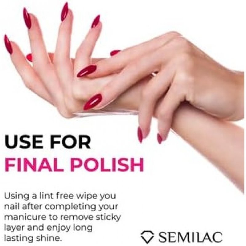 Semilac Nail Cleaner Residue Remover 500ml - Multi-Purpose Isopropanol Hybrid Nail Polish Remover for Nail Plates and