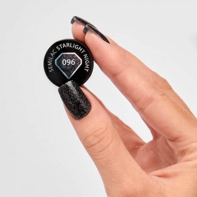 Semilac UV Nail Polish Starlight Night Black Color 096 7ml