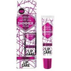 FLOSLEK Lip Shimmer Gloss Metallic Pink 10g Full and Shiny Effect Contains 7 Natural Oils Argan Oil Avocado and