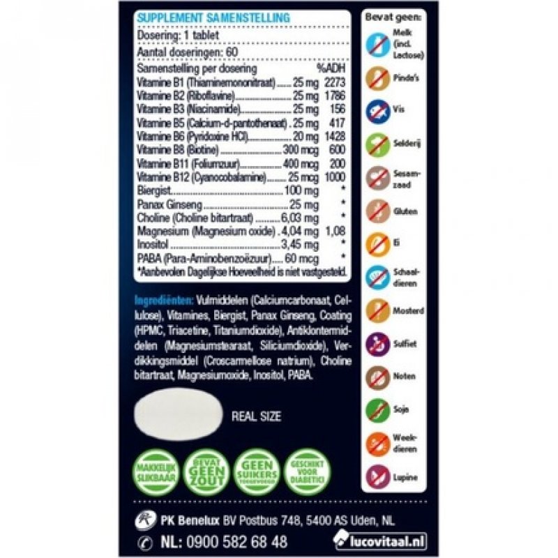 Lucovitaal Vitamin B Complex Forte Dietary Supplement - 60 Tablets