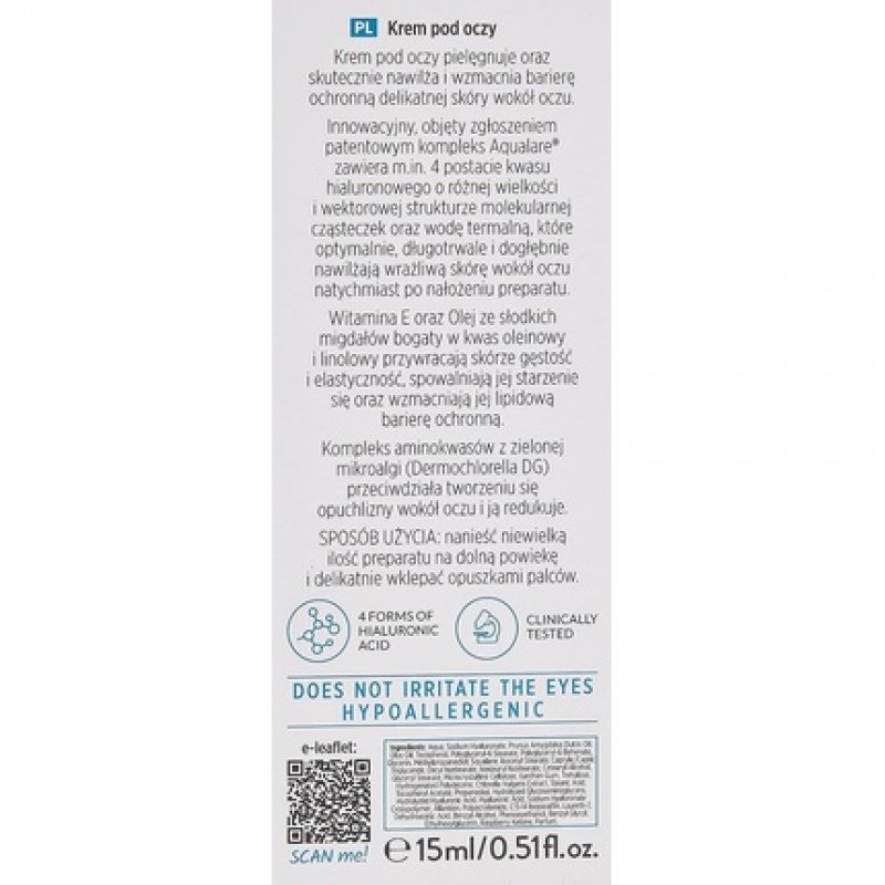 Dermedic Hydrain3 Hyaluro Under Eye Cream 15g