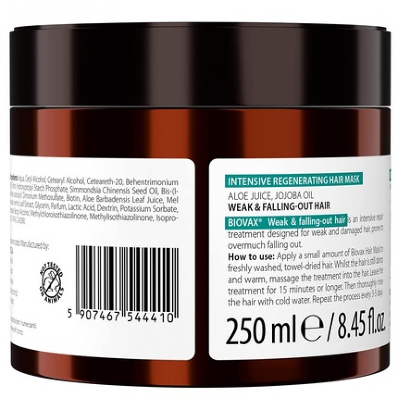 L'biotica Biovax Mask for Weak Hair with Tendency to Fall Out 250ml