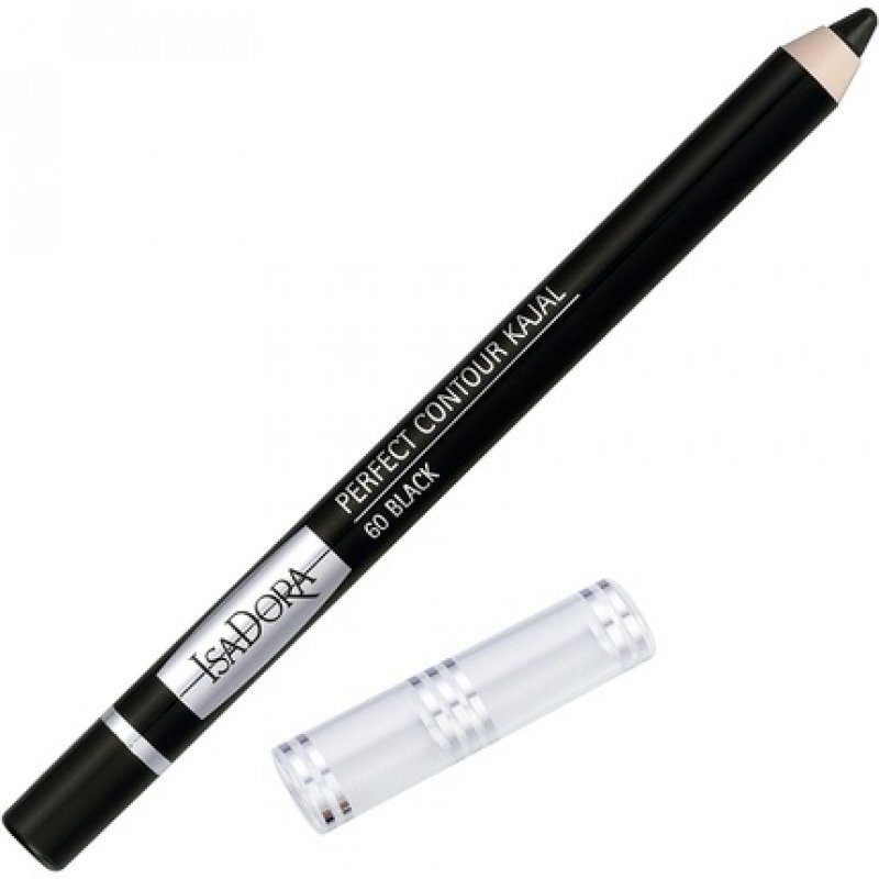 IsaDora Perfect Contour Kajal Black Eyeliner Pencil Soft Intense Hypoallergenic Long Lasting Eye Liner 60 Black