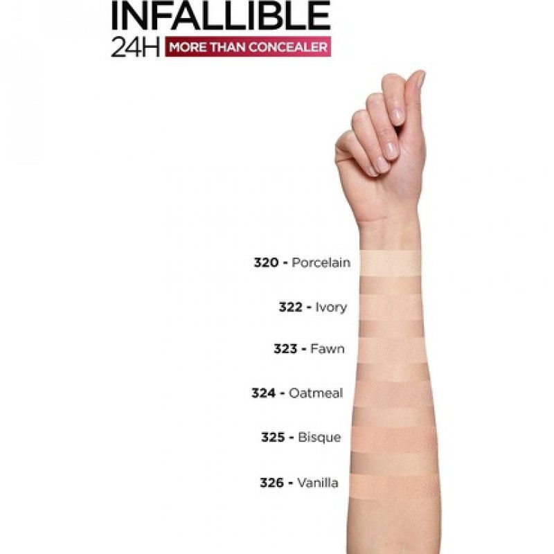 L'Oréal Paris Infallible 24H More Than Concealer Full Coverage Longwear and Matte Finish 11ml 320 Porcelain