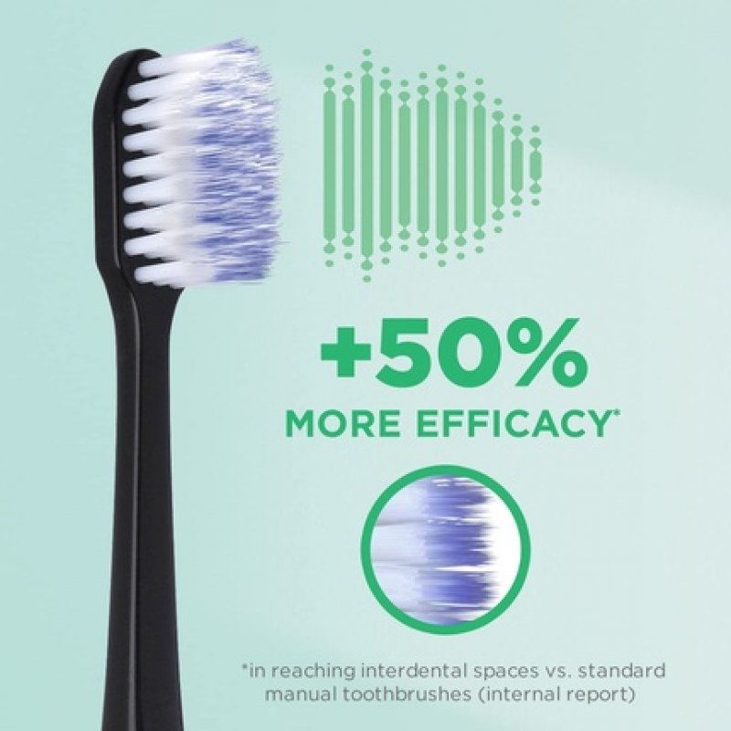 GUM Sonic Daily 4110 Soft Brush Heads Black - Pack of 2