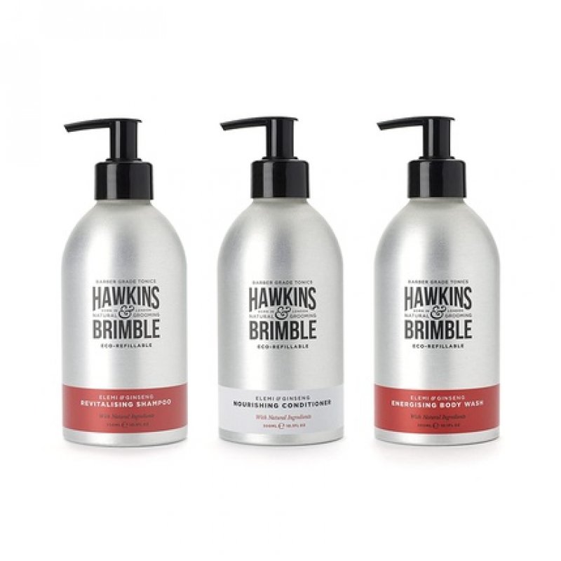 Hawkins & Brimble Men's Eco-Refillable Bodywash 300ml Moisturizing and Naturally Fragranced - Bottle for Life
