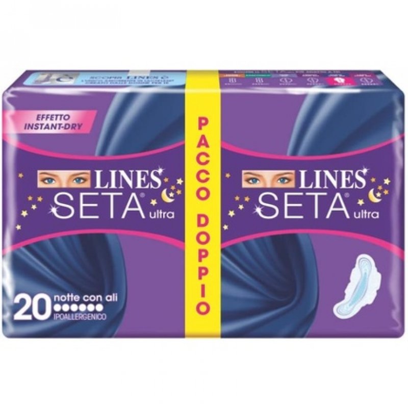 Lines Silk, Very Absorbent, with Wings 20 Pieces