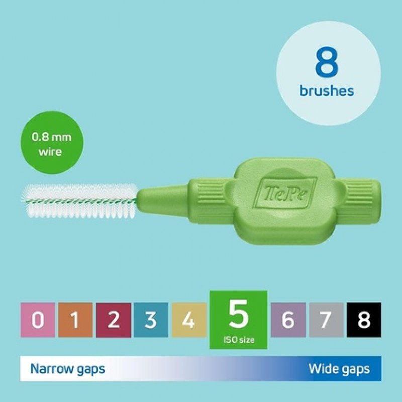 TePe Interdental Brush Original Green 0.8mm ISO 5 8pcs