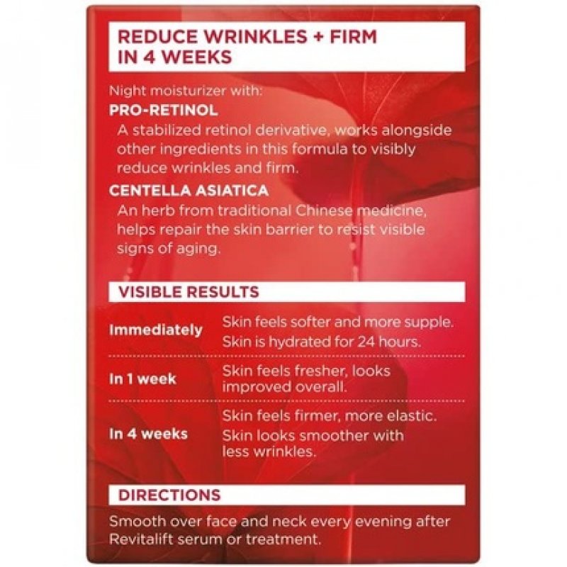 L'Oreal Paris RevitaLift Anti-Wrinkle Firming Night Cream Moisturizer 1.7 oz