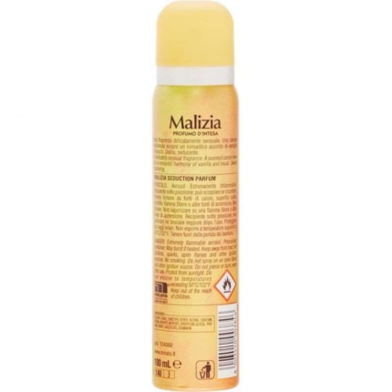 MALIZIA Vanilla Deodorant 100ml Spray - Female and Unisex Deodorant
