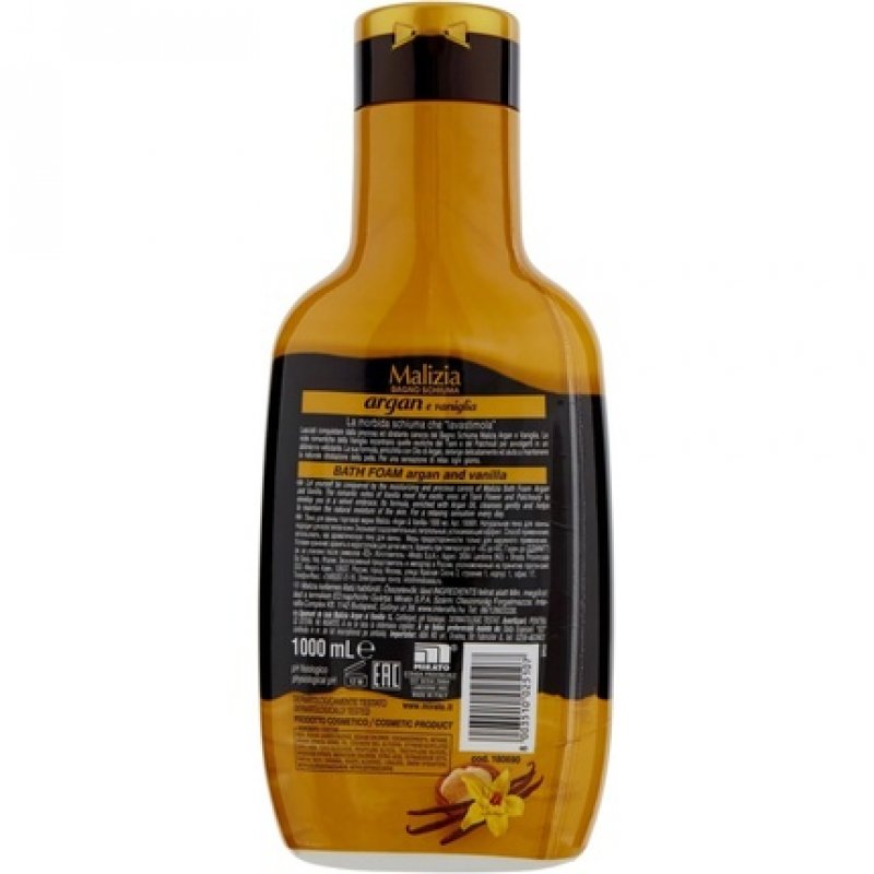 Malizia Bath Foam Argan and Vanilla 1000ml