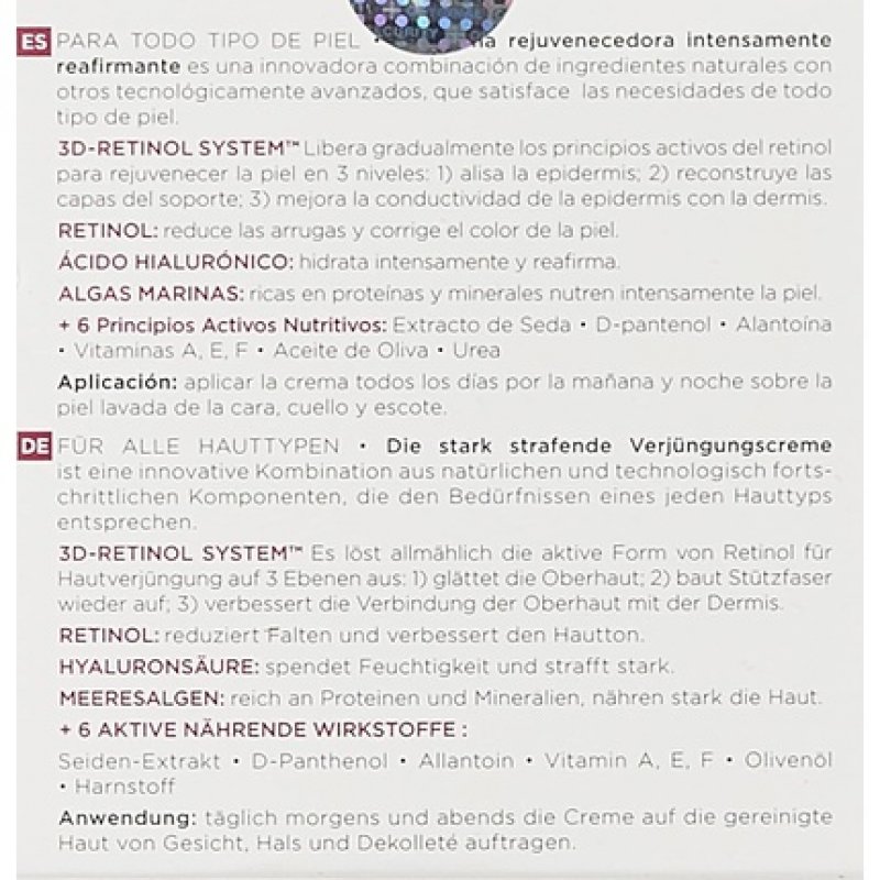 Eveline Cosmetics Nature Line 3D Seaweed Intensive Firming Rejuvenating Day and Night Cream 50ml Retinol and Sea Algae