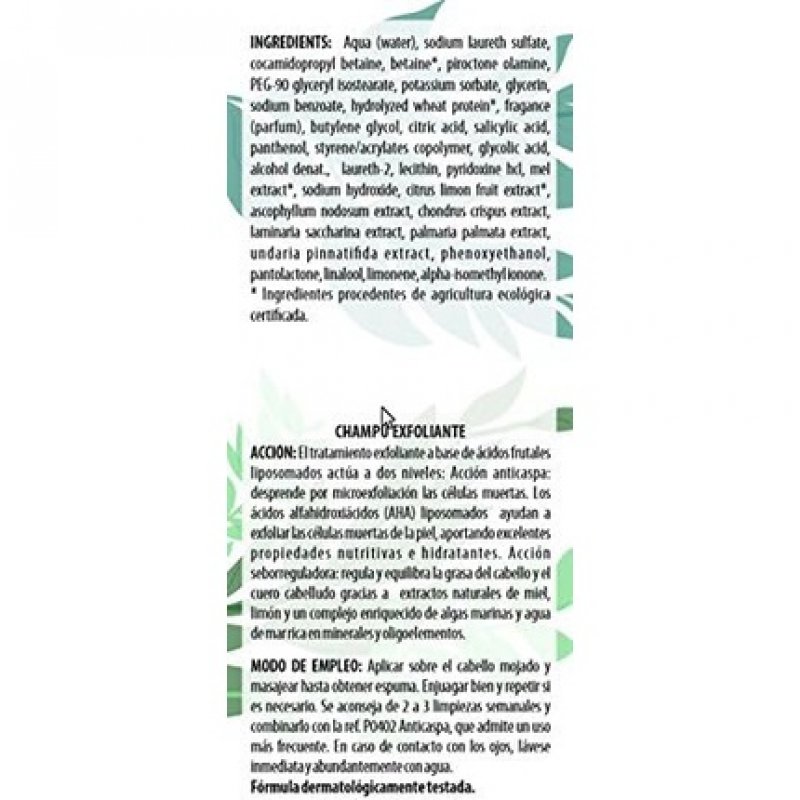 Algologie International Phyto-Marine Shampoo Serum Exfoliating Anti-Dandruff with Honey and Lemon 300ml