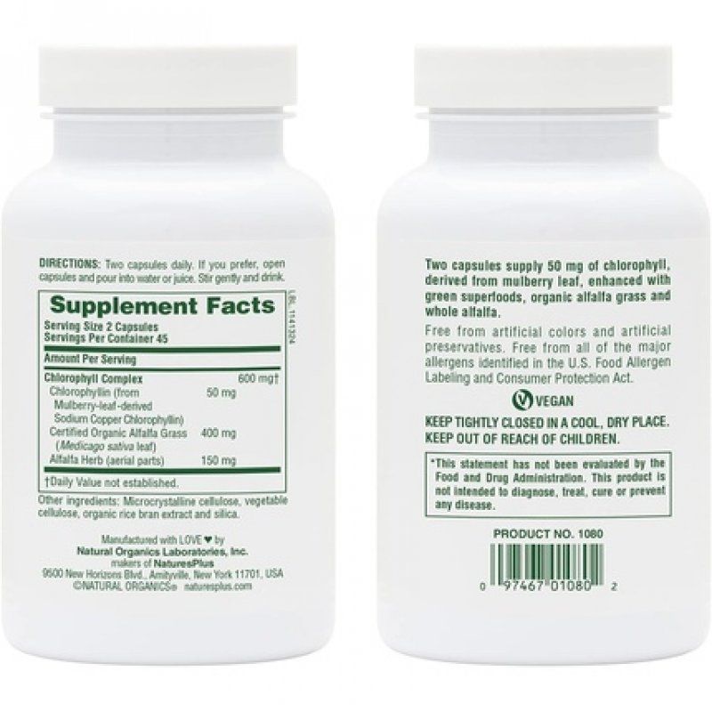 NaturesPlus Chlorophyll Complex 90 Vegetarian Capsules
