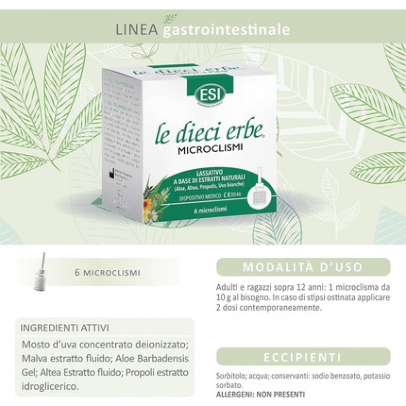 Esi Le Dieci Erbe 6 Natural Based Microclysms