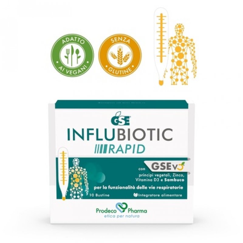 Prodeco Pharma GSE INFLUBIOTIC RAPID Dietary Supplement with GSEvo, Herbal Ingredients, Zinc, Vitamin D3, and