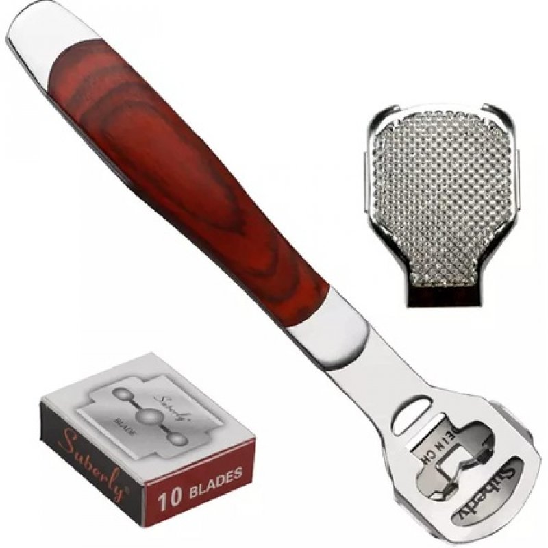 Hornhautentferner with Mini Pedicure Set and 10 Replacement Blades