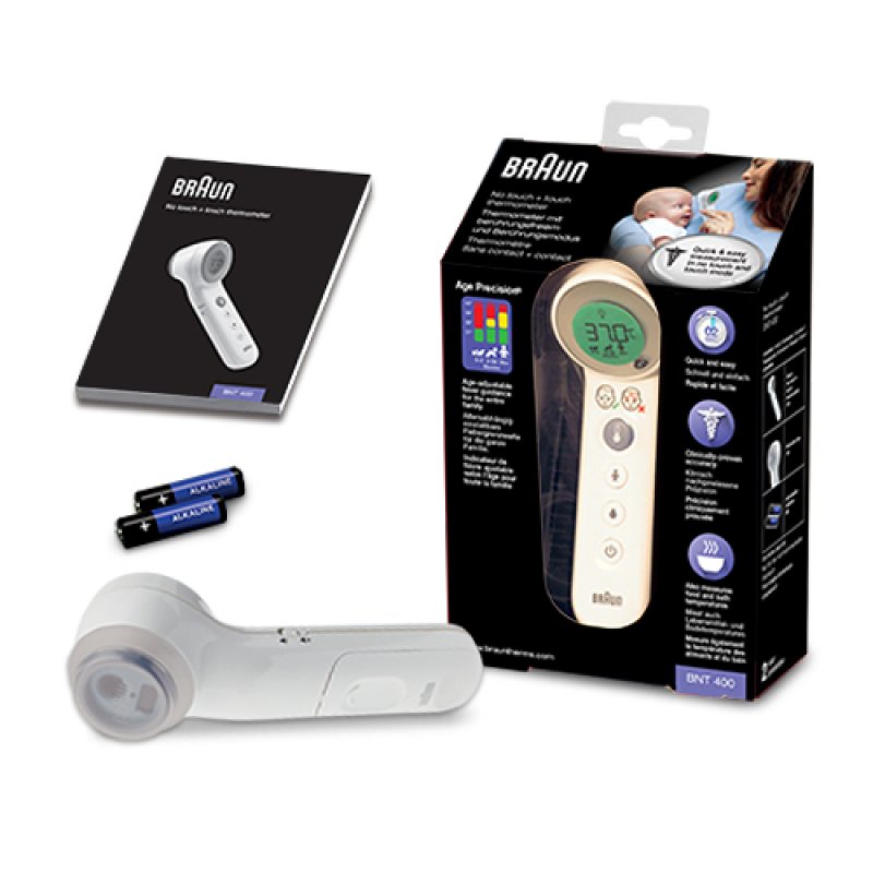 Braun No Touch Touch Thermometer with Age Precision PositionCheck Dual Technology Safe Hygienic Fast Clinically