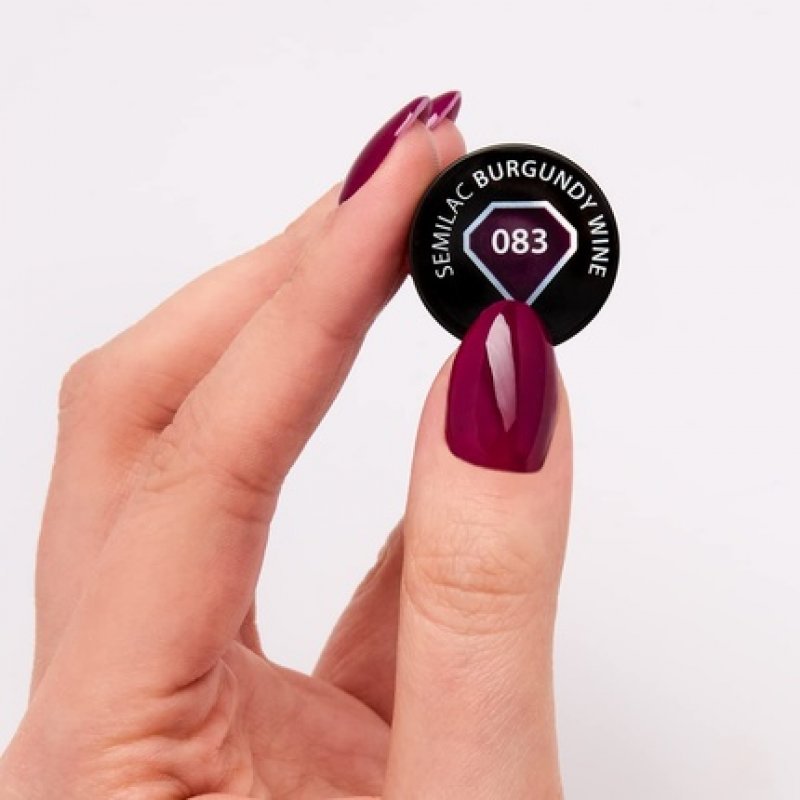 Semilac UV Nail Polish Burgundy Wine Color 083 7ml