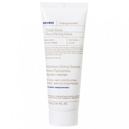KORRES Pomegranate Regenerating Face Mask with AHAs and BHAs 75ml - New Version