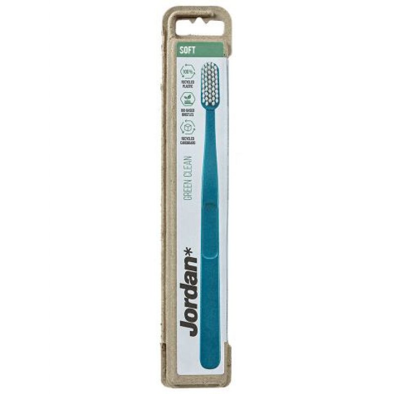 Jordan Green Clean Sustainable Eco Toothbrush Made from Recycled Materials Scandinavian Design Soft Bristles Mixed Color